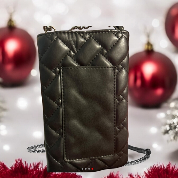 NWT KURT GEIGER BLACK Mobile Bag I Mini Kensington Quilted Leather Crossbody Bag - Picture 2 of 4